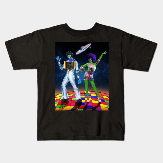 Alien disco Kids T-Shirt by bluebanderhait